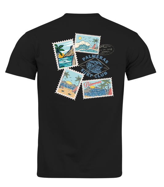 Retro Beach Stamps Tee – Palmeras Surf Club